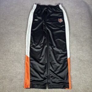 Vintage Reebok Cincinnati Bengals Track Pants Youth Boys L Black Mesh Striped
